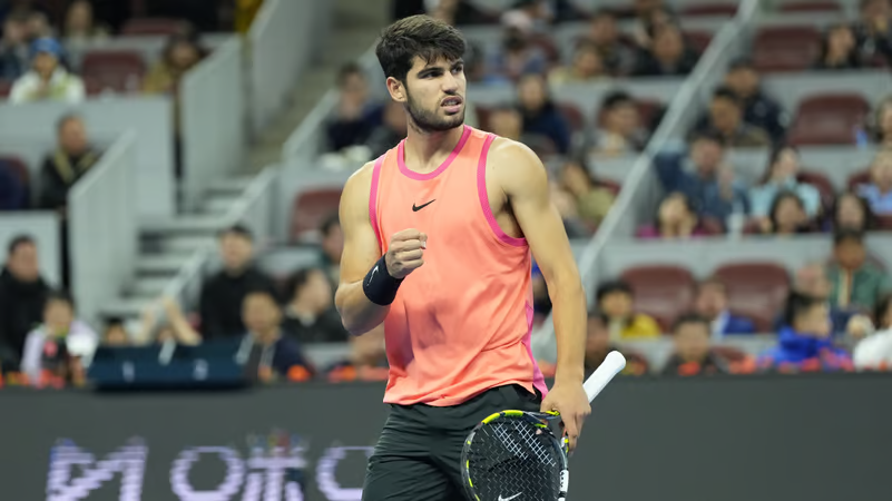 Carlos Alcaraz during a match